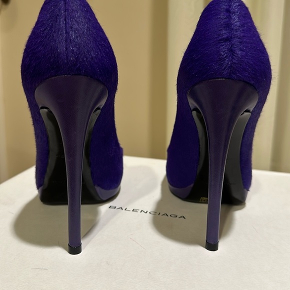 NWT BALENCIAGA VIOLET PONY HAIR PUMPS SIZE  36 IT - Picture 10 of 15
